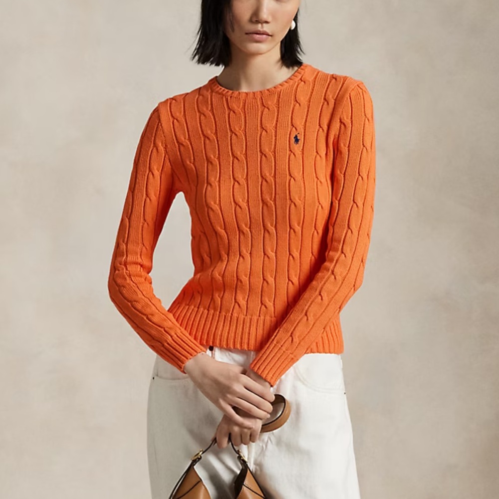 Cable-Knit Cotton Crewneck Sweater